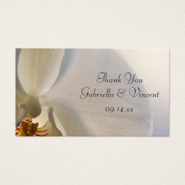White Orchid Elegance Wedding Favor Labels Visitekaartjes