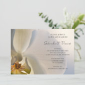 White Orchid Elegance Wedding Kaart (Staand voorkant)
