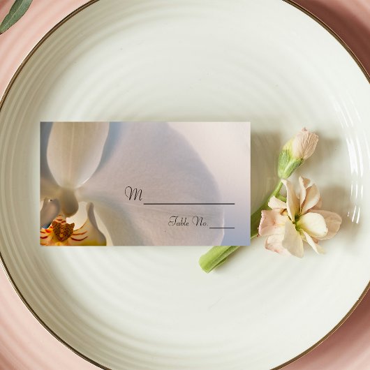 White Orchid Elegance Wedding Place Card Plaatskaartje