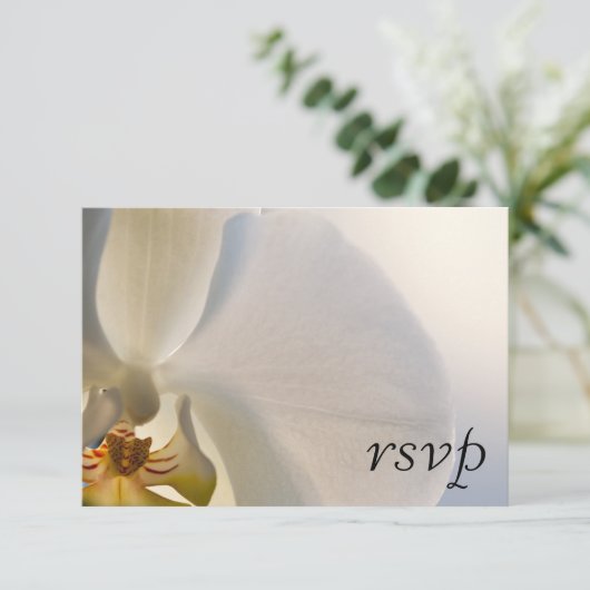 White Orchid Elegance Wedding RSVP Response (Staand voorkant)