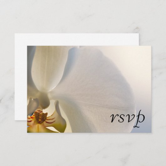 White Orchid Elegance Wedding RSVP Response (Voorkant / Achterkant)