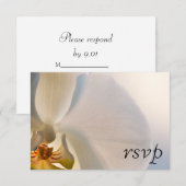 White Orchid Elegance Wedding RSVP Response Kaartje (Voorkant / Achterkant)