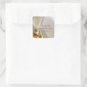 White Orchid Elegance Wedding Save the Date Vierkante Sticker (Tas)