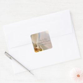 White Orchid Elegance Wedding Save the Date Vierkante Sticker