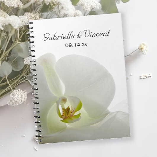 White Orchid en Bridal Veil Wedding Notitieboek