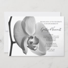 White Orchid Engagement Party Kaart