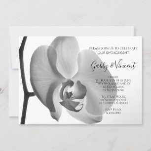 White Orchid Engagement Party Kaart