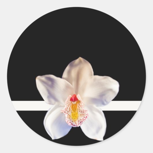 White Orchid Envelope Seal Event W.. - Gepersonali Ronde Sticker (Voorkant)