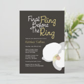 White Orchid Final Fling before the Ring Invitatio Kaart (Staand voorkant)