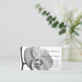 White Orchid Floral Designer Visitekaartje (Staand voorkant)