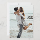 White Orchid Floral Photo Engagement Party Kaart (Achterkant)