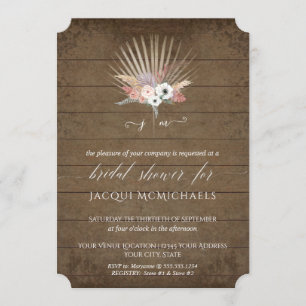 White Orchid Floral Rustic Barn Wood Vrijgezellenf Kaart