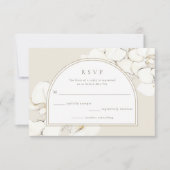 White Orchid Floral Wedding RSVP Kaartje (Voorkant)