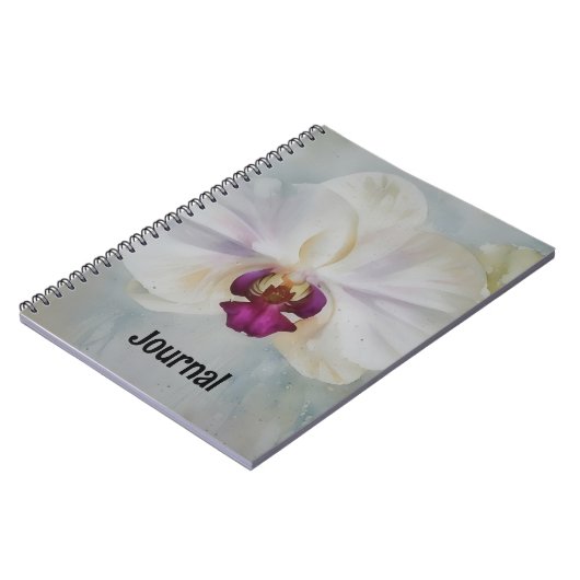 White Orchid Flower Art Journal personaliseren Notitieboek (Linkerzijde)