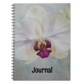 White Orchid Flower Art Journal personaliseren Notitieboek (Voorkant)