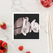 White Orchid Flower Black Achtergrond Abstract Servetten (Insitu)