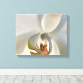 White Orchid Flower Blossom Canvas Afdruk (Insitu (Houten vloer))