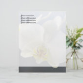 White Orchid Flower Briefhoofd Ontwerp (Staand voorkant)