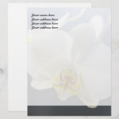White Orchid Flower Briefhoofd Ontwerp (Voorkant / Achterkant)
