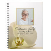 White Orchid Flower Celebration of Life Gastenboek Notitieboek (Voorkant)