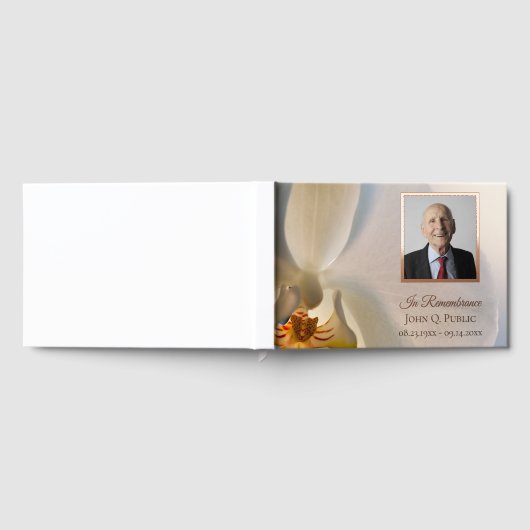 White Orchid Flower Celebration of Life Memorial Gastenboek (Volledig)