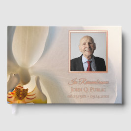 White Orchid Flower Celebration of Life Memorial Gastenboek