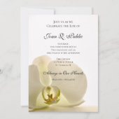 White Orchid Flower Celebration of Life Memorial Kaart (Voorkant)