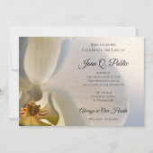 White Orchid Flower Celebration of Life Memorial Kaart (Voorkant)