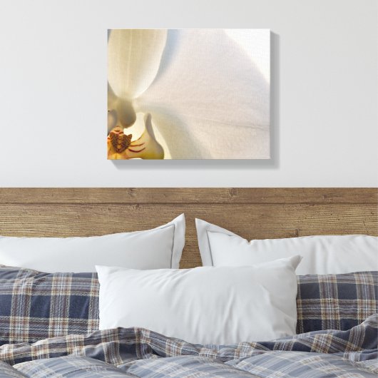 White Orchid Flower Close Canvas Afdruk (Insitu (Slaapkamer))