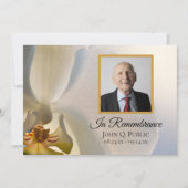 White Orchid Flower Death Jubileum Invitation Kaart (Voorkant)
