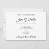 White Orchid Flower Death Jubileum Invitation Kaart (Achterkant)