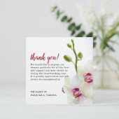 White Orchid Flower Funeral Bedankkaart (Staand voorkant)