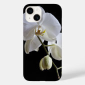 White Orchid Flower on Black Case-Mate iPhone Case (Achterkant)