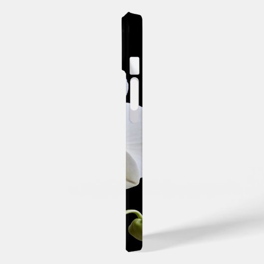 White Orchid Flower on Black Case-Mate iPhone Case (Achterkant / Links)