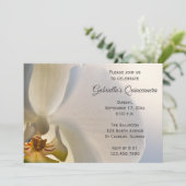 White Orchid Flower Quinceanera Invitation Kaart (Staand voorkant)