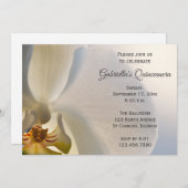 White Orchid Flower Quinceanera Invitation Kaart (Voorkant / Achterkant)