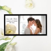 White Orchid Flower Wedding Save the Date