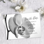 White Orchid Flower Wedding Save the Date