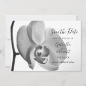 White Orchid Flower Wedding Save the Date (Voorkant)