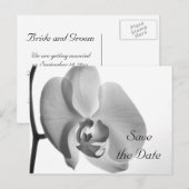 White Orchid Flower Wedding Save the Date Aankondigingskaart (Voorkant / Achterkant)