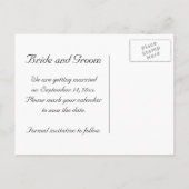 White Orchid Flower Wedding Save the Date Aankondigingskaart (Achterkant)