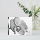 White Orchid Flower Wedding Save the Date Aankondigingskaart (Staand voorkant)