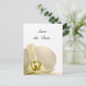 White Orchid Flower Wedding Save the Date Aankondigingskaart (Staand voorkant)