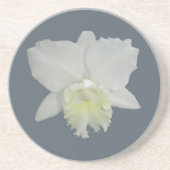 White Orchid Flower Zandsteen Onderzetter (Voorkant)