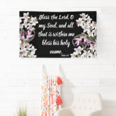 White Orchid Flowers Psalms 103 Christelijke banne Spandoek (Insitu)