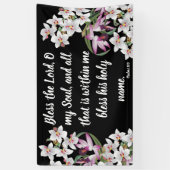 White Orchid Flowers Psalms 103 Christelijke banne Spandoek (Verticaal)