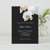 White Orchid Formal Wedding Invitation Kaart (Staand voorkant)