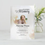 White orchid Funeral order of service Invitation Kaart (Staand voorkant)