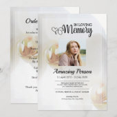 White orchid Funeral order of service Invitation Kaart (Voorkant / Achterkant)