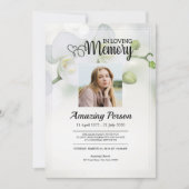 White orchid Funeral order of service Invitation Kaart (Voorkant)